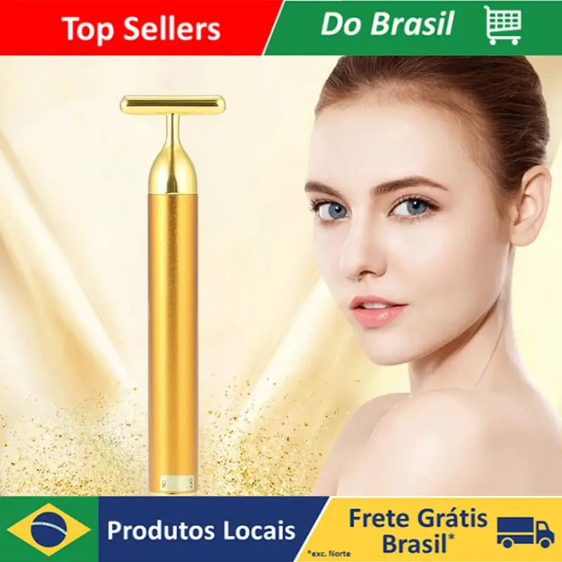 Dispositivo de massagem elétrica Vibração Massageador facial Taste Face Magic Stick Anti Olho Olho